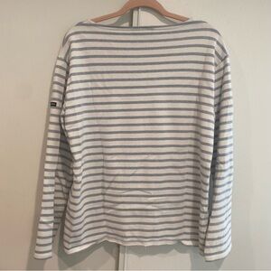 Saint James Light Baby Blue & White Striped Galathee Long-Sleeve Shirt Sz 6